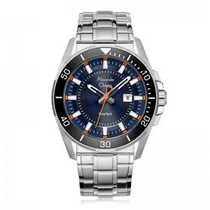 Alexandre Christie AC 6680 Silver Blue Solar Tech MDBTBBU